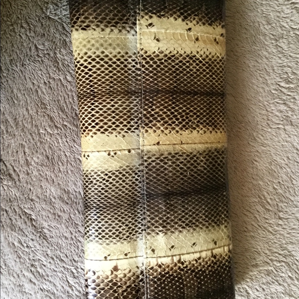 Faux snakeskin large wallet